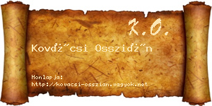 Kovácsi Osszián névjegykártya
