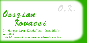 osszian kovacsi business card